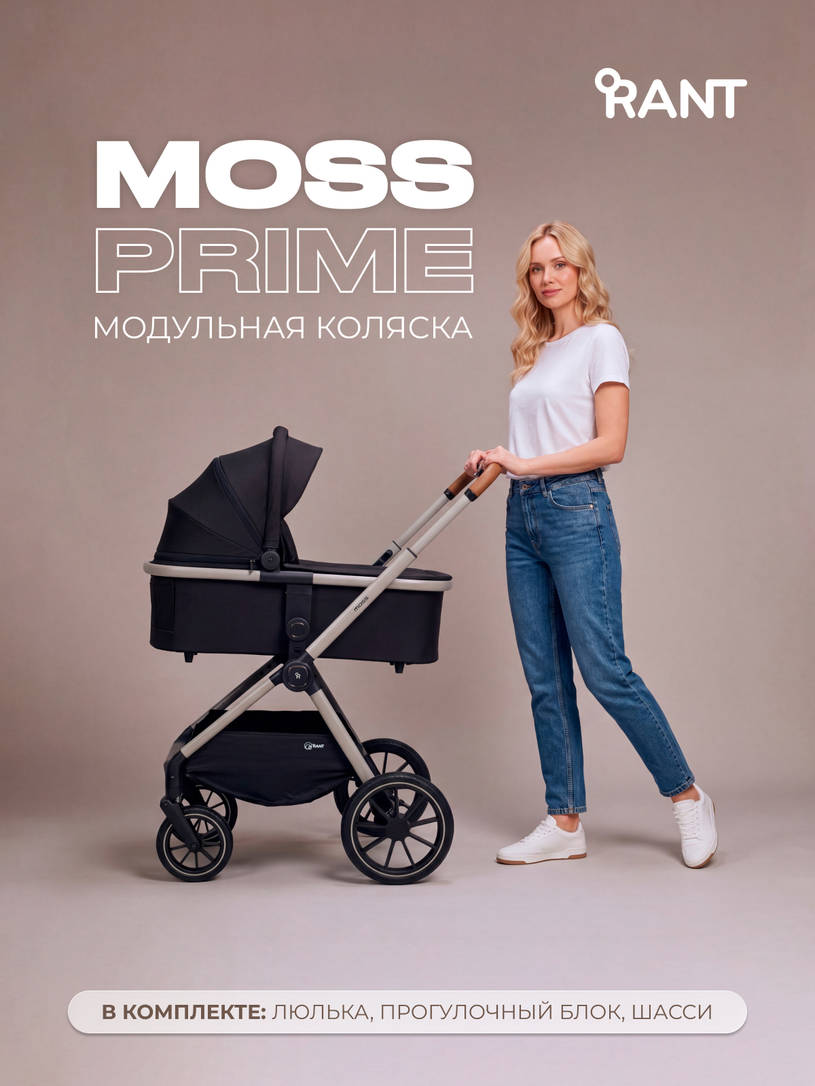 Коляска 2 в 1 Rant Moss Prime Black