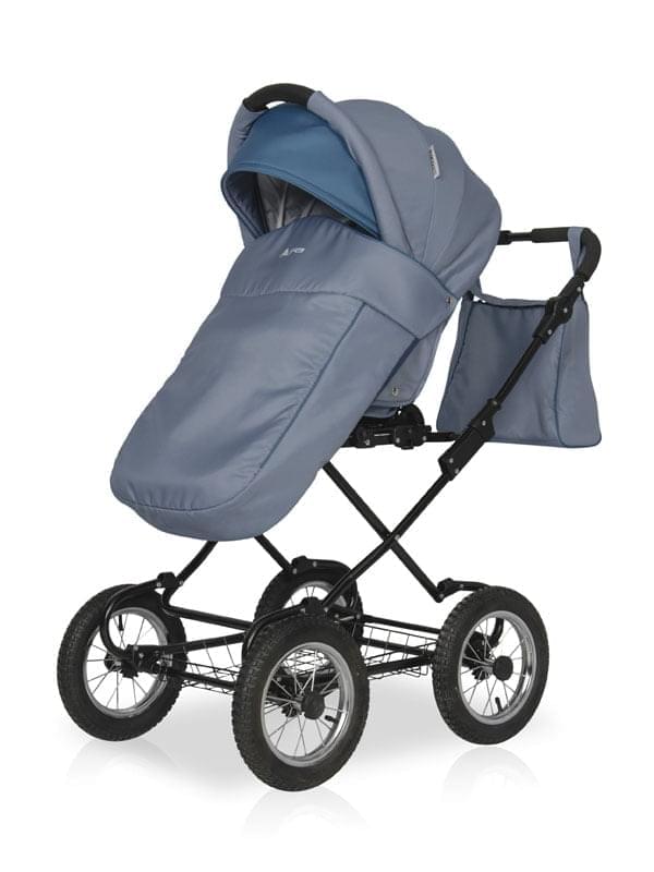 Коляска 2 в 1 Riko Basic Alfa Classic 08 серо-бирюзовый