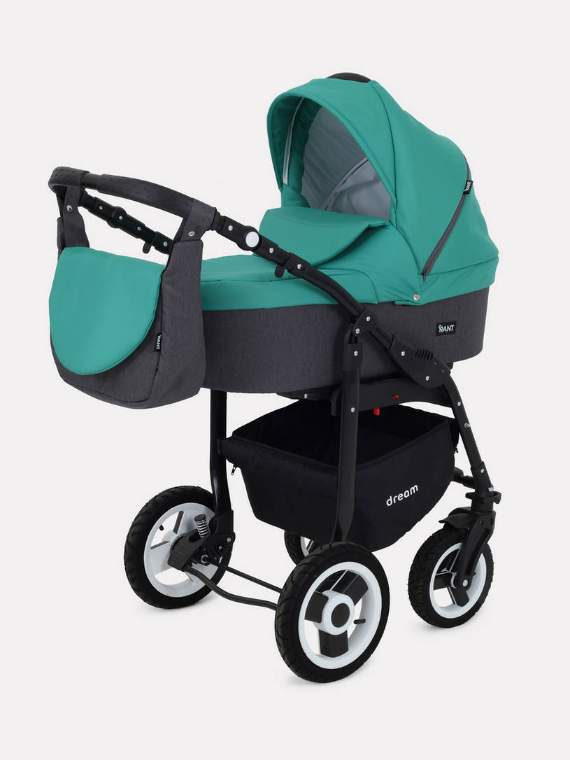 Коляска 2 в 1 Rant Dream 08 серый-темно-зеленый