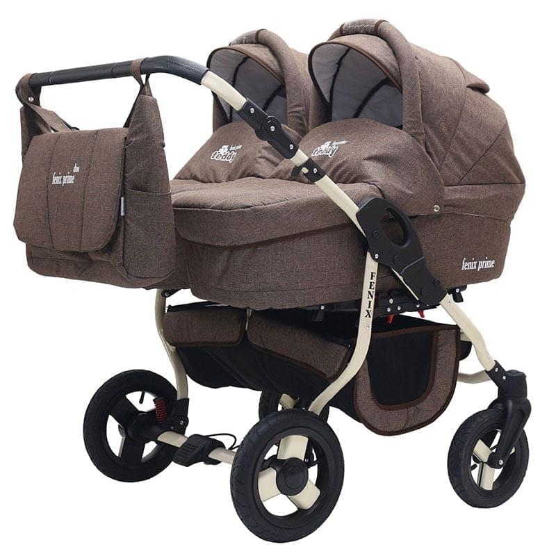 Коляска для двойни 2 в 1 Bart-Plast Fenix Duo Prime 05 коричневый