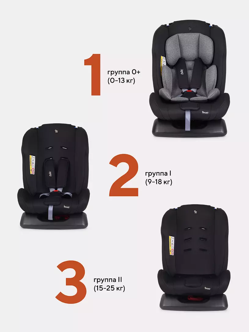 Автокресло Rant Basic Rally 0/1/2 (0-25 кг) Grey