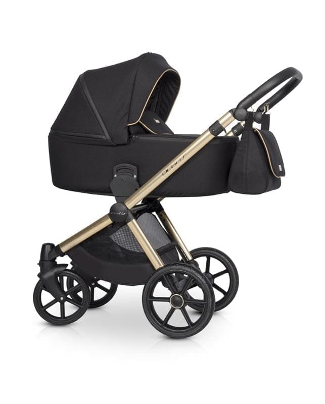 Коляска 2 в 1 Riko Qubus 05 черно-золотой