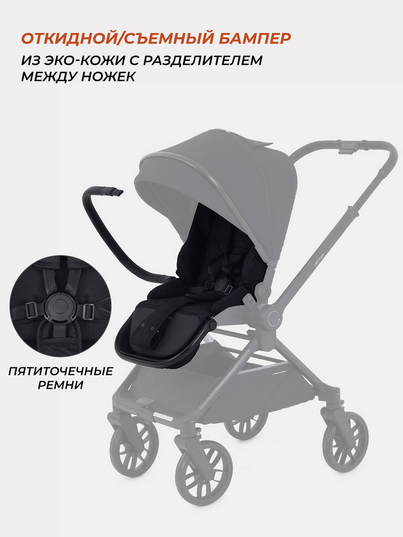 Коляска 2 в 1 Rant Vector Black