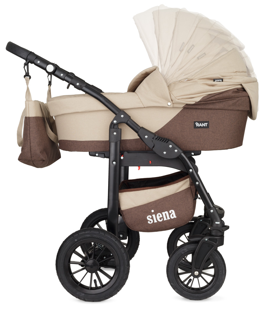Коляска 3 в 1 Rant Siena 03 коричневый-кремовый