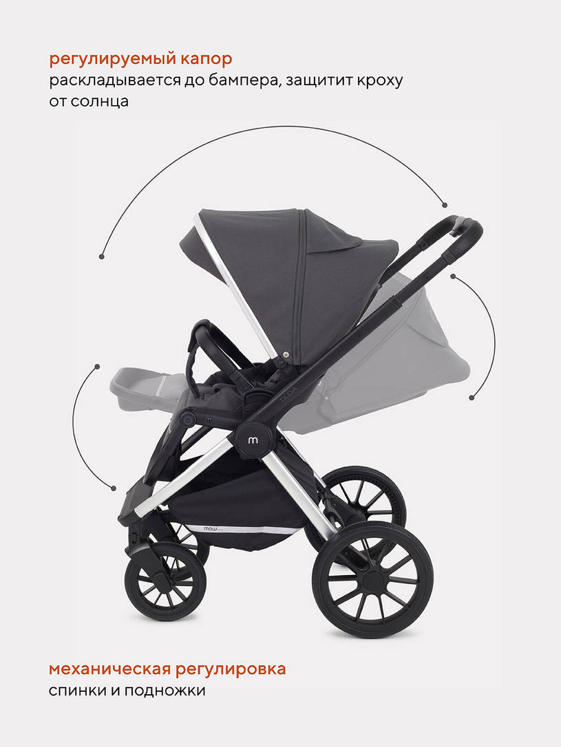 Коляска 2 в 1 Mowbaby Tilda Carbon
