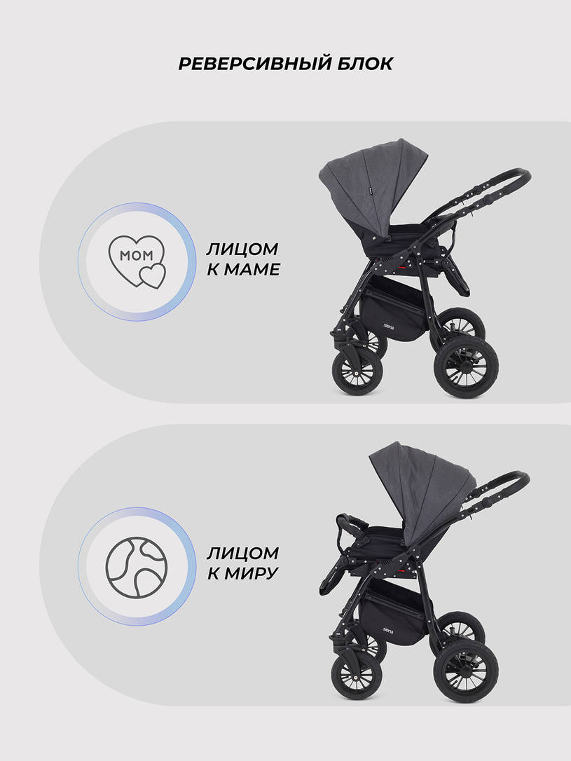 Коляска Rant Siena 2024 01 графит-серый