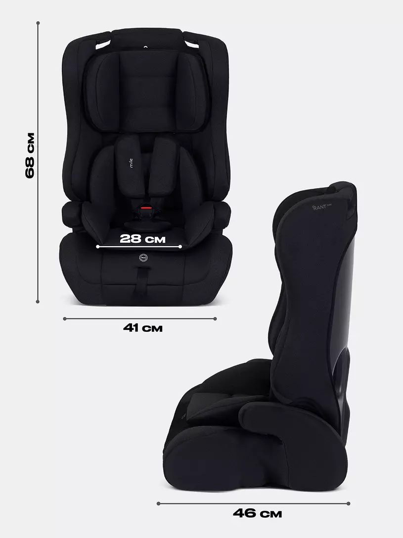 Автокресло Rant Basic Mile 1/2/3 (9-36 кг) Black