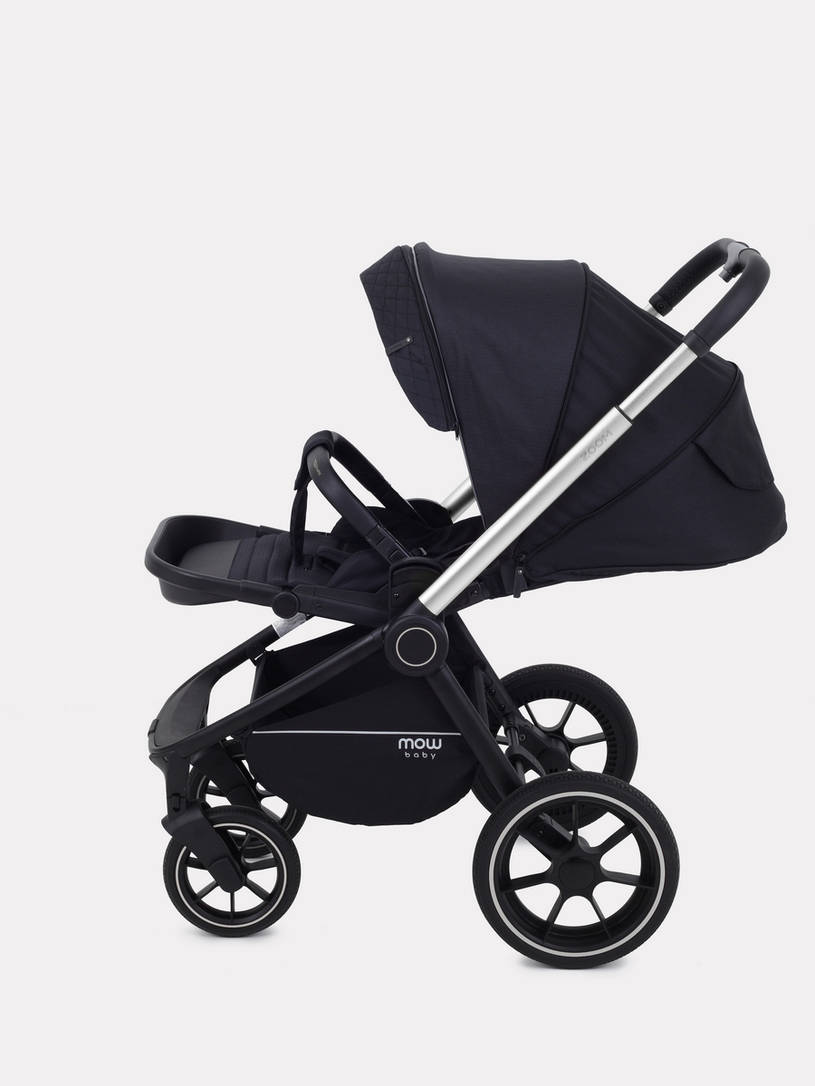 Коляска 2 в 1 MOWBaby ZOOM PU RA086 Silver Black