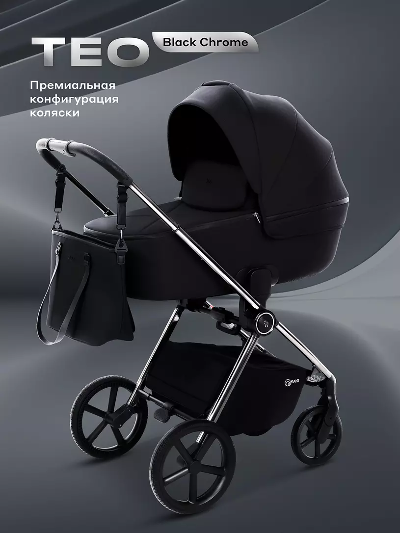 Коляска 2 в 1 Rant Teo Black Chrome Black