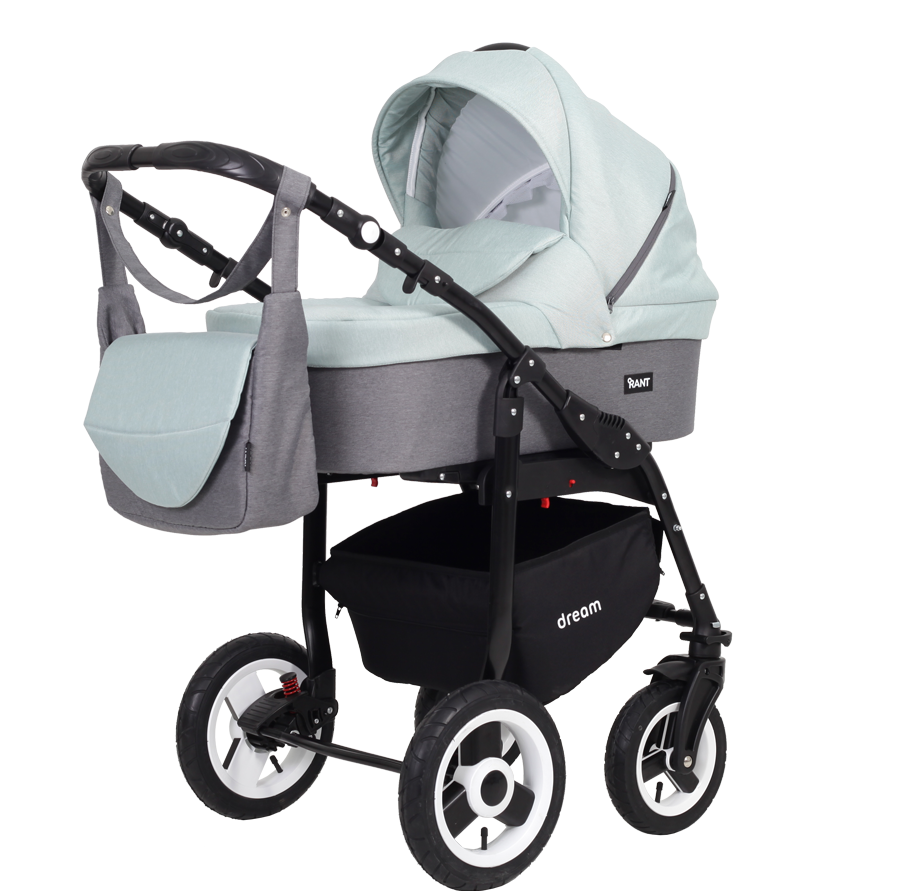 Коляска 2 в 1 Rant Dream 04 серый-мятный