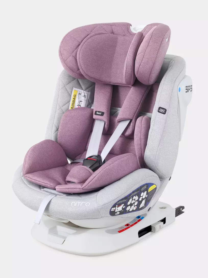 Автокресло Rant Nitro 0/1/2/3 (0-36 кг) Grey/Pink