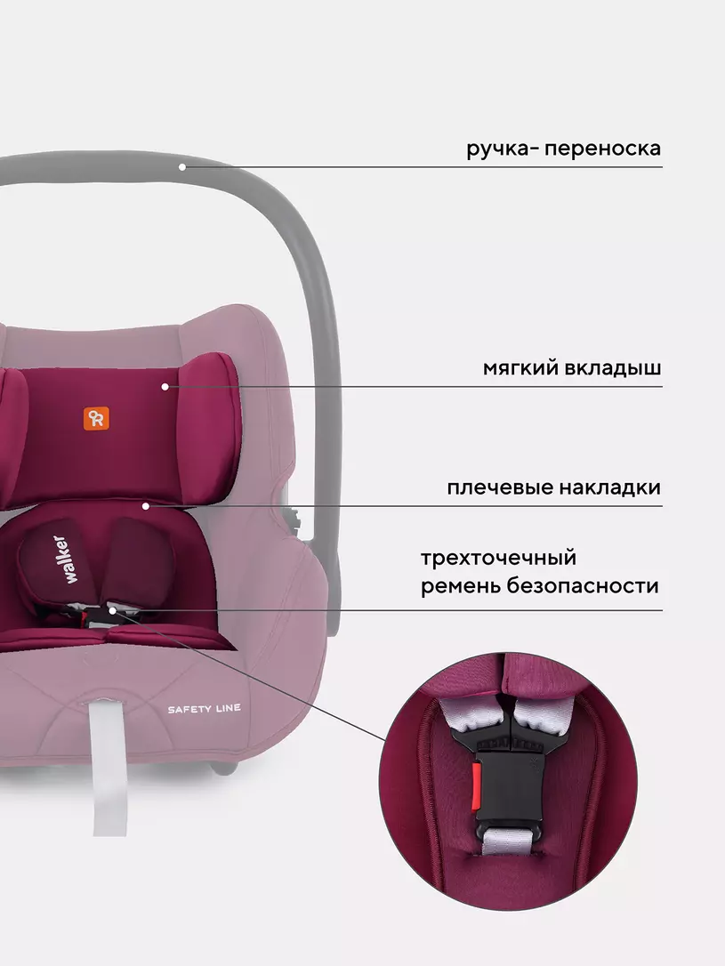 Автокресло Rant Walker Safety Line 0+ (0-13 кг) velvet purple