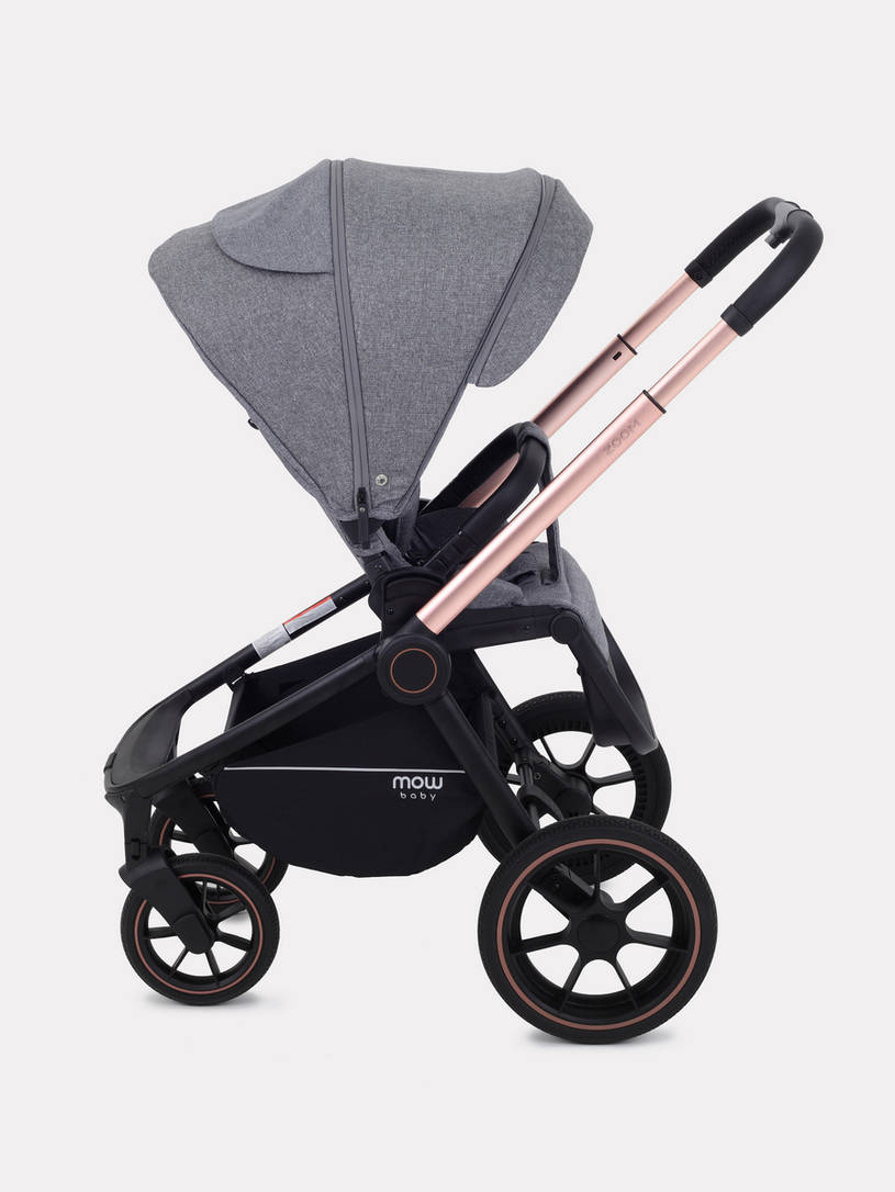 Коляска 2 в 1 MOWBaby ZOOM PU RA086 Gold Grey