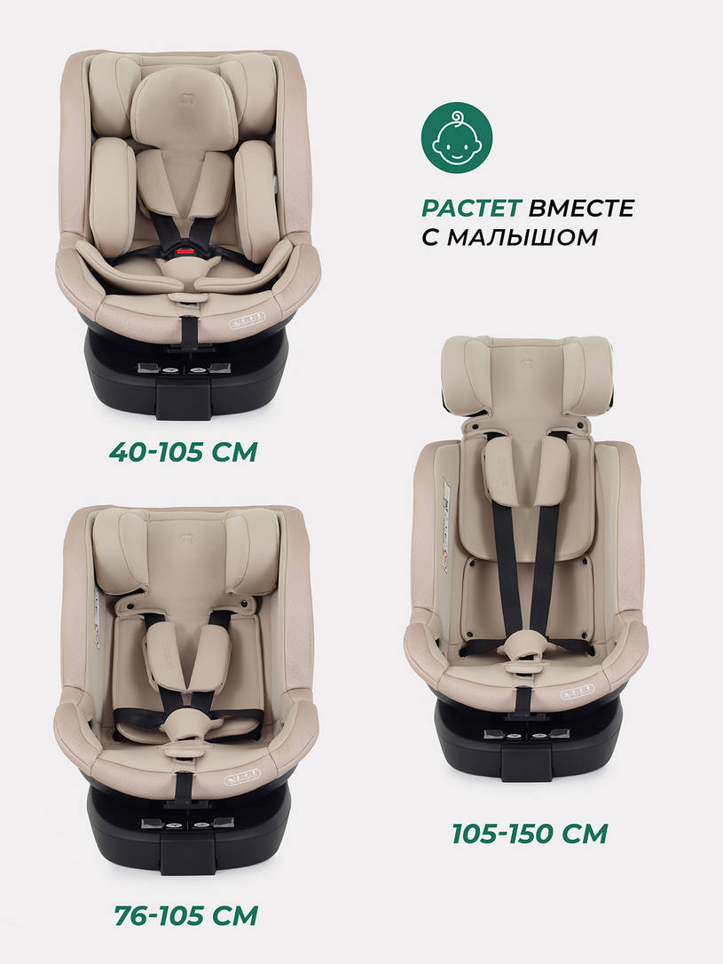 Автокресло Mowbaby Stage isofix (40-150 см) 0-36 кг Beige