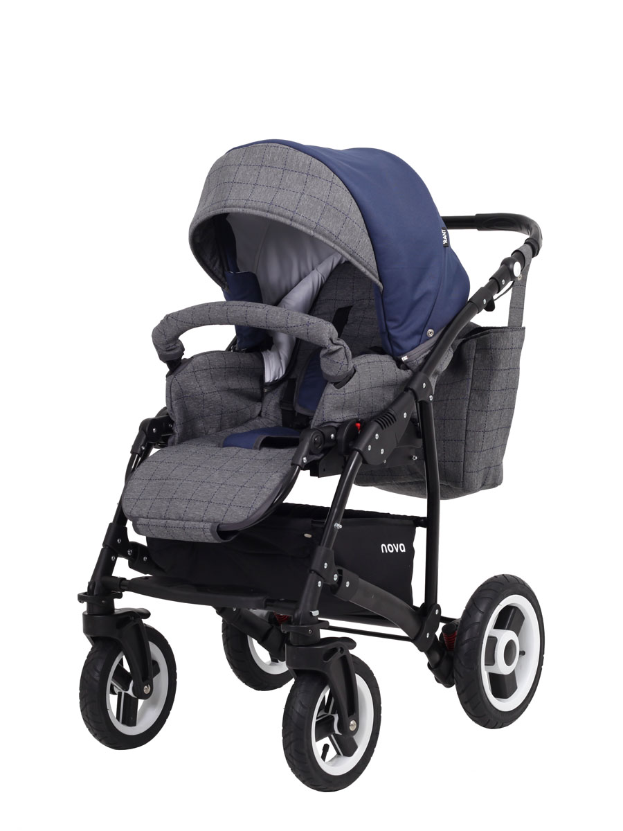 Коляска 2 в 1 Rant Nova 01 серый-синий
