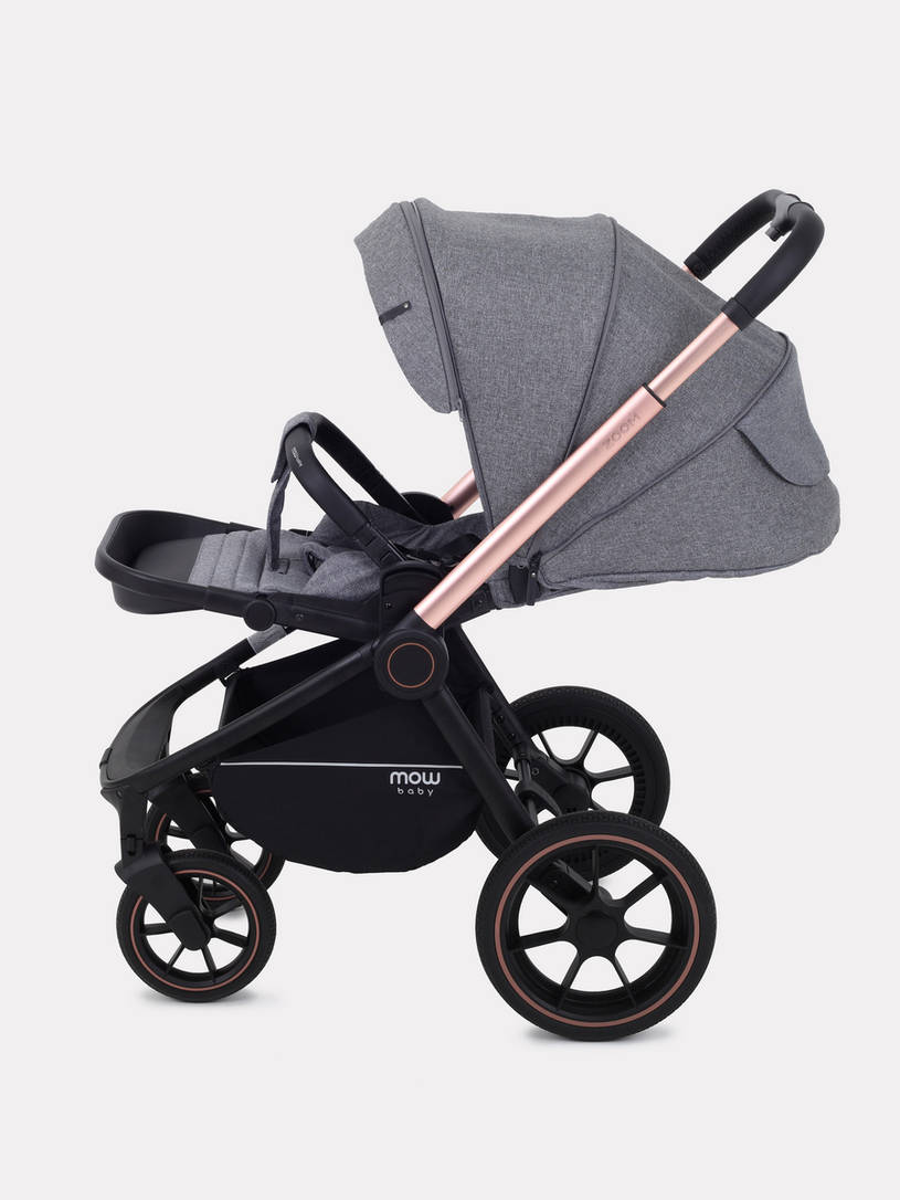 Коляска 2 в 1 MOWBaby ZOOM PU RA086 Gold Grey