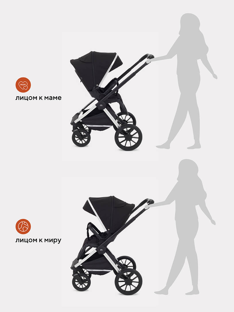 Коляска 2 в 1 Mowbaby Tilda Black