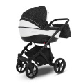Коляска Camarelo Avenger 2 в 1черный жаккард/белая экокожа