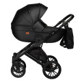 Коляска 2 в 1 Indigo Mio Eco, 01 (Черная кожа)