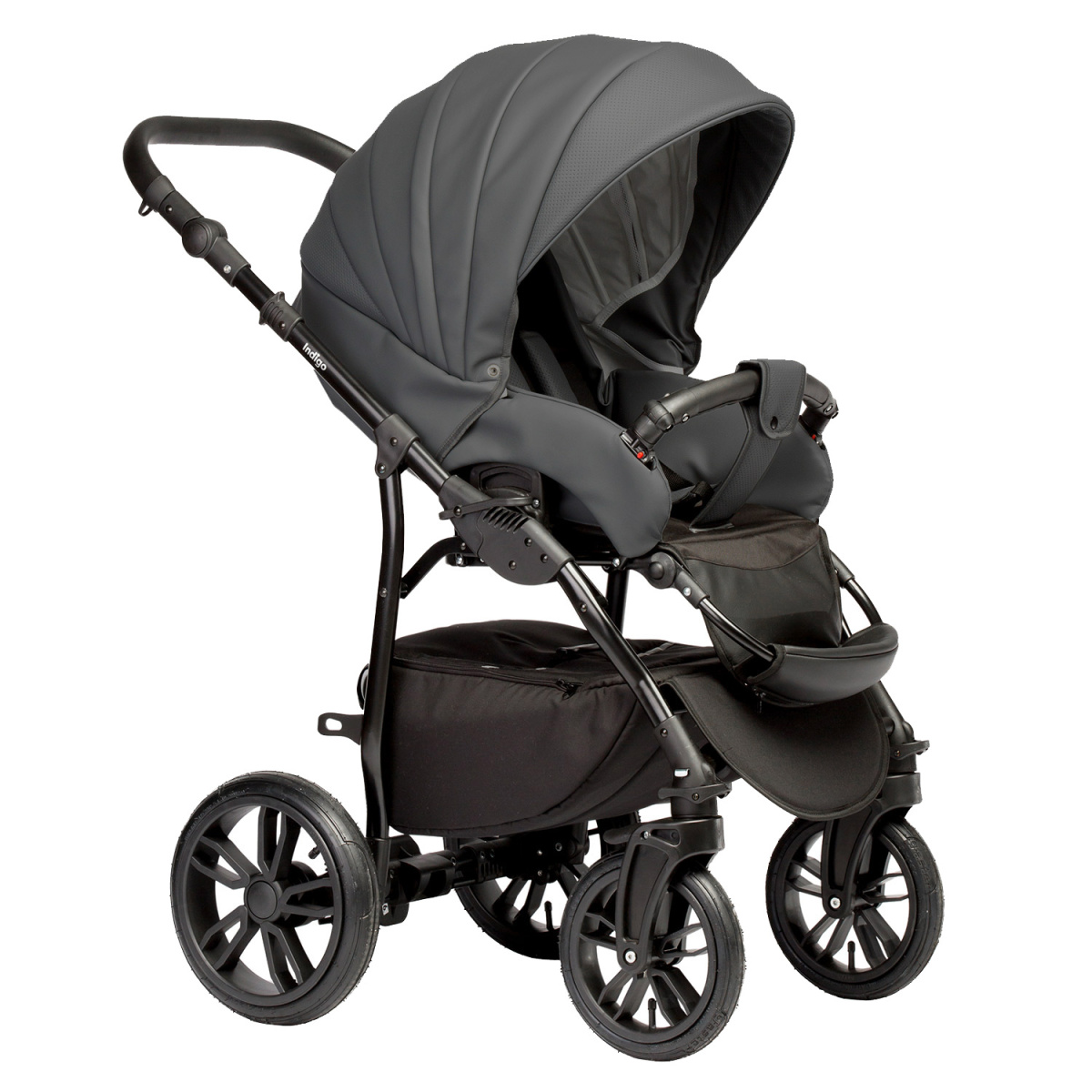 Коляска 2 в 1 Indigo Special, Is 09 (Темно-серая кожа)