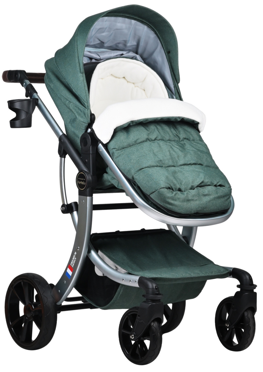 Коляска трансформер Farfello Aimile Original New Silver (Вечнозеленый NDS-1)