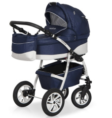 Коляска 2 в 1 Riko Modus 18 06 белый-синий