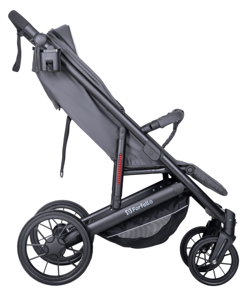 Коляска детская прогулочная Farfello Bonnie black (Smoke Grey/Дымчато-серый)