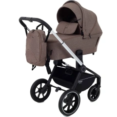 Коляска 2 в 1 Mowbaby Zoom PU silver cacao brown