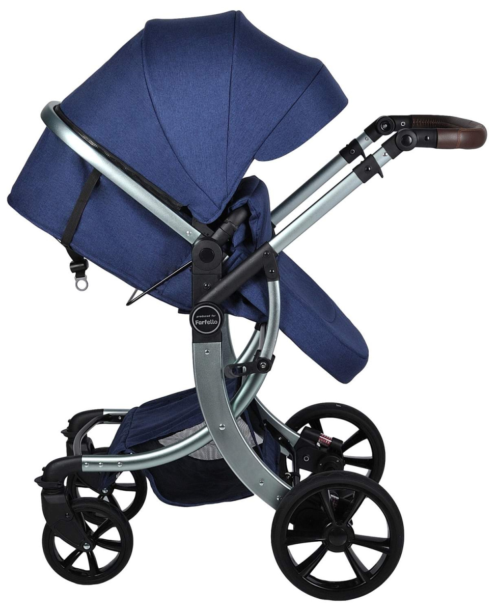 Коляска трансформер Farfello Aimile Original (New Silver) 608L (Синий)
