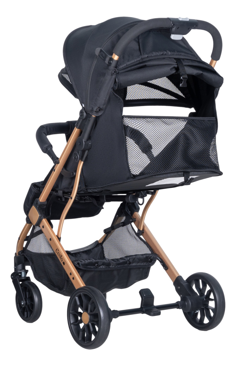 Коляска детская прогулочная Farfello COSTA Linda Gold (black/ черный L-2)