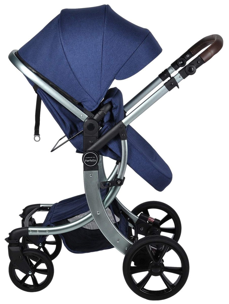 Коляска трансформер Farfello Aimile Original (New Silver) 608L (Синий)
