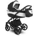 Коляска Camarelo Avenger 3 в 1 черный жаккард/белая экокожа