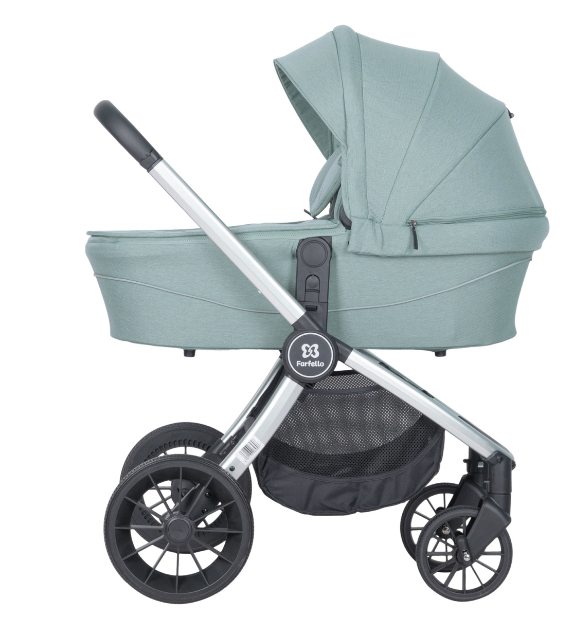 Коляска модульная 3 в 1 Farfello Baby shell BBS (BBS-33 green/зеленый/ серебро)