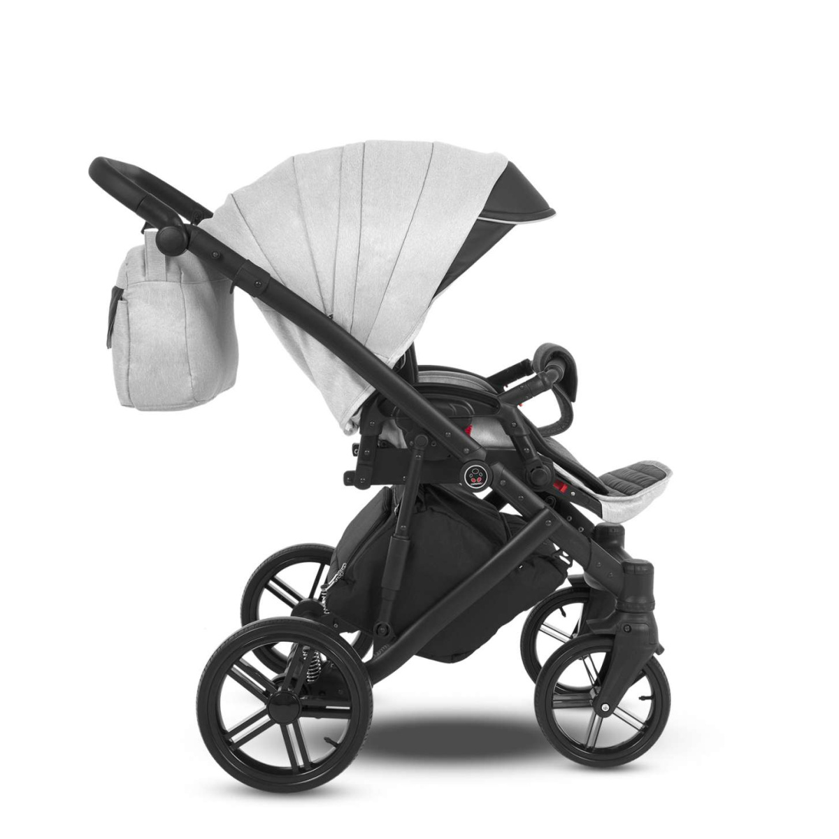 Коляска Camarelo Avenger 2 в 1 светло-серый меланж/черная экокожа