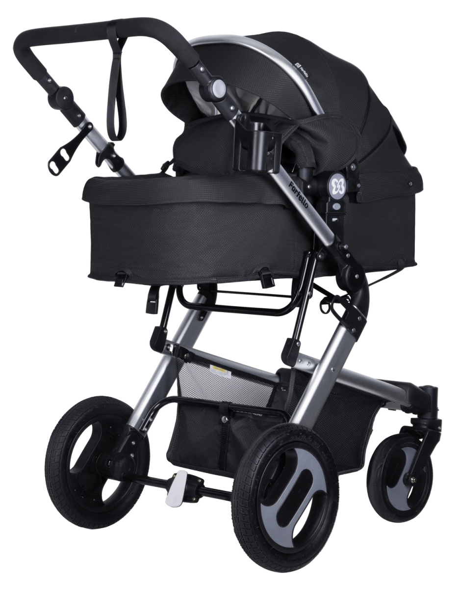 Коляска трансформер Farfello Diamond All-season (Насыщенный Черный)