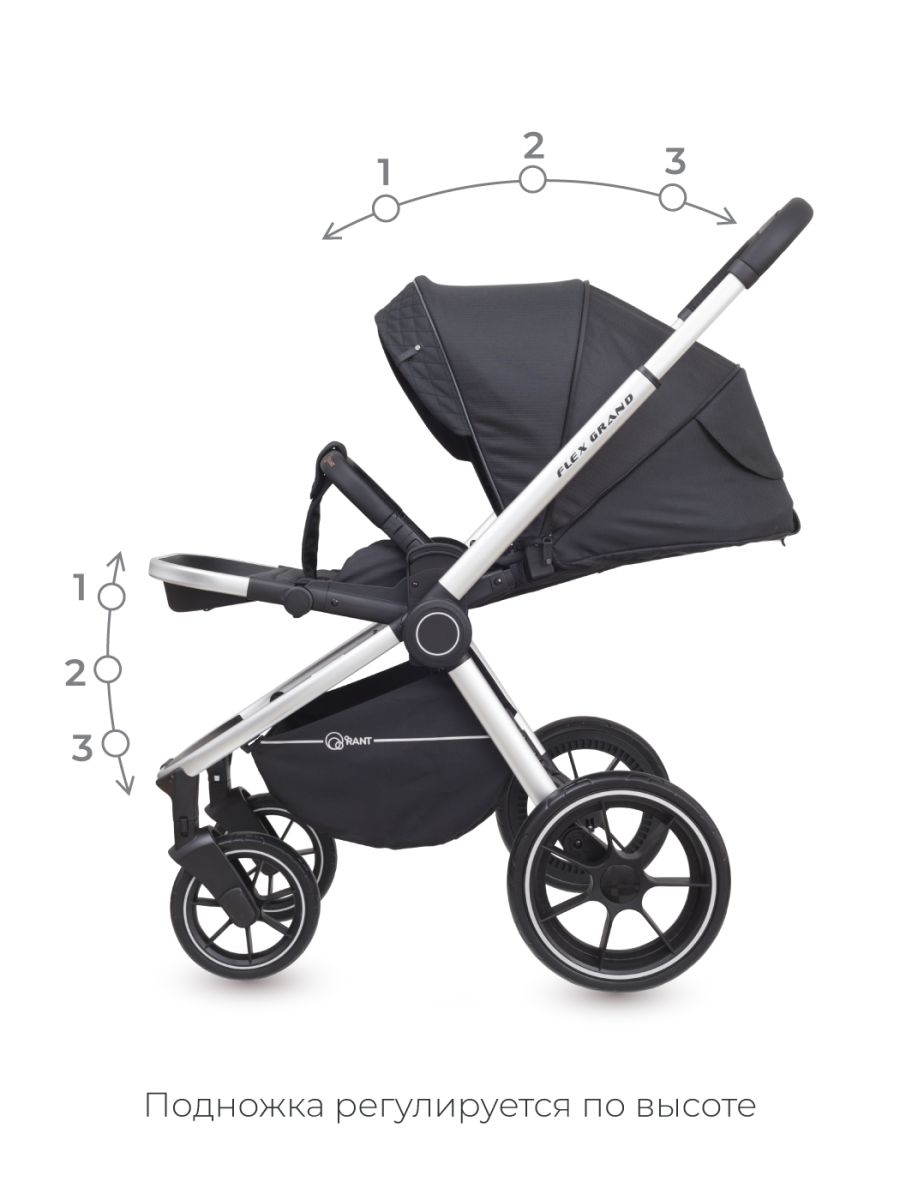 Коляска 3 в 1 Rant Flex Grand Midnight Black черный