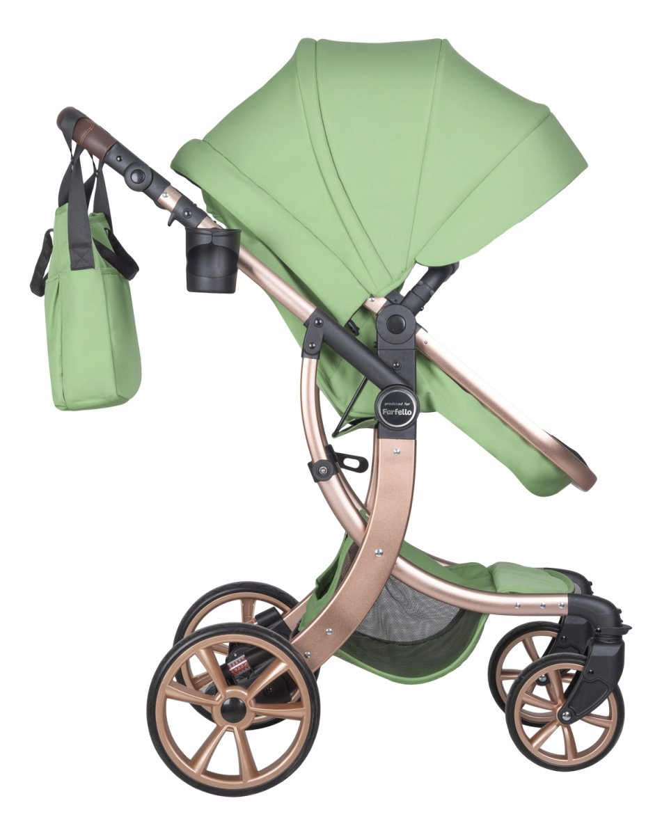 Коляска трансформер Farfello Aimile Original New Gold (Базилик NDG-4)