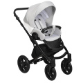 Коляска 2 в 1 Indigo MIO - Mi 01 (белая кожа+белый узор)
