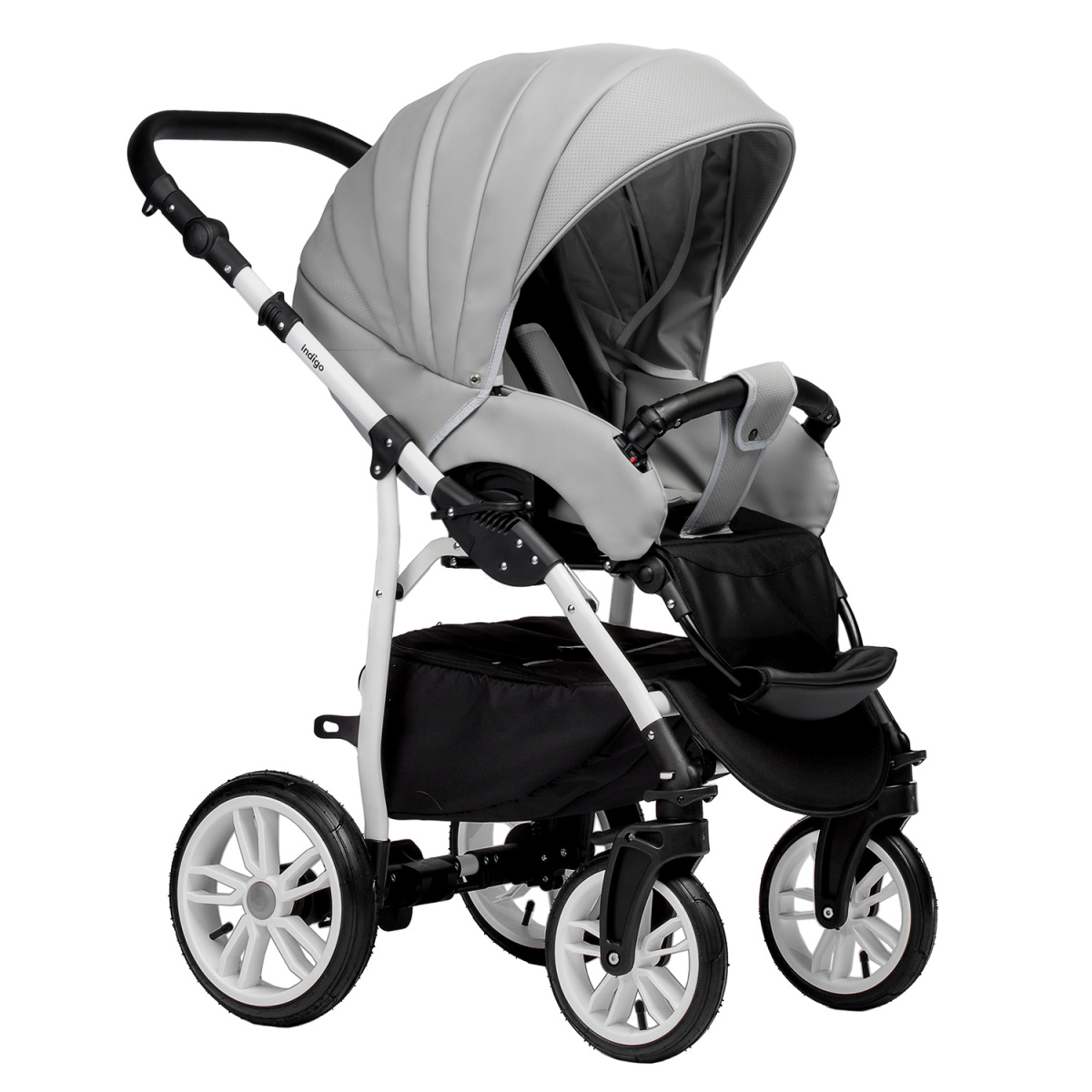 Коляска 2 в 1 Indigo Special, Is 04 (Серая кожа)
