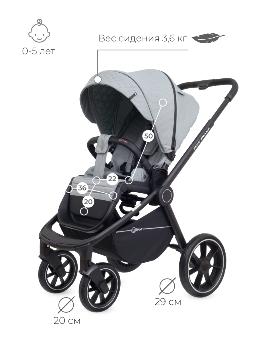 Коляска 3 в 1 Rant Flex Grand Green Tea зеленый