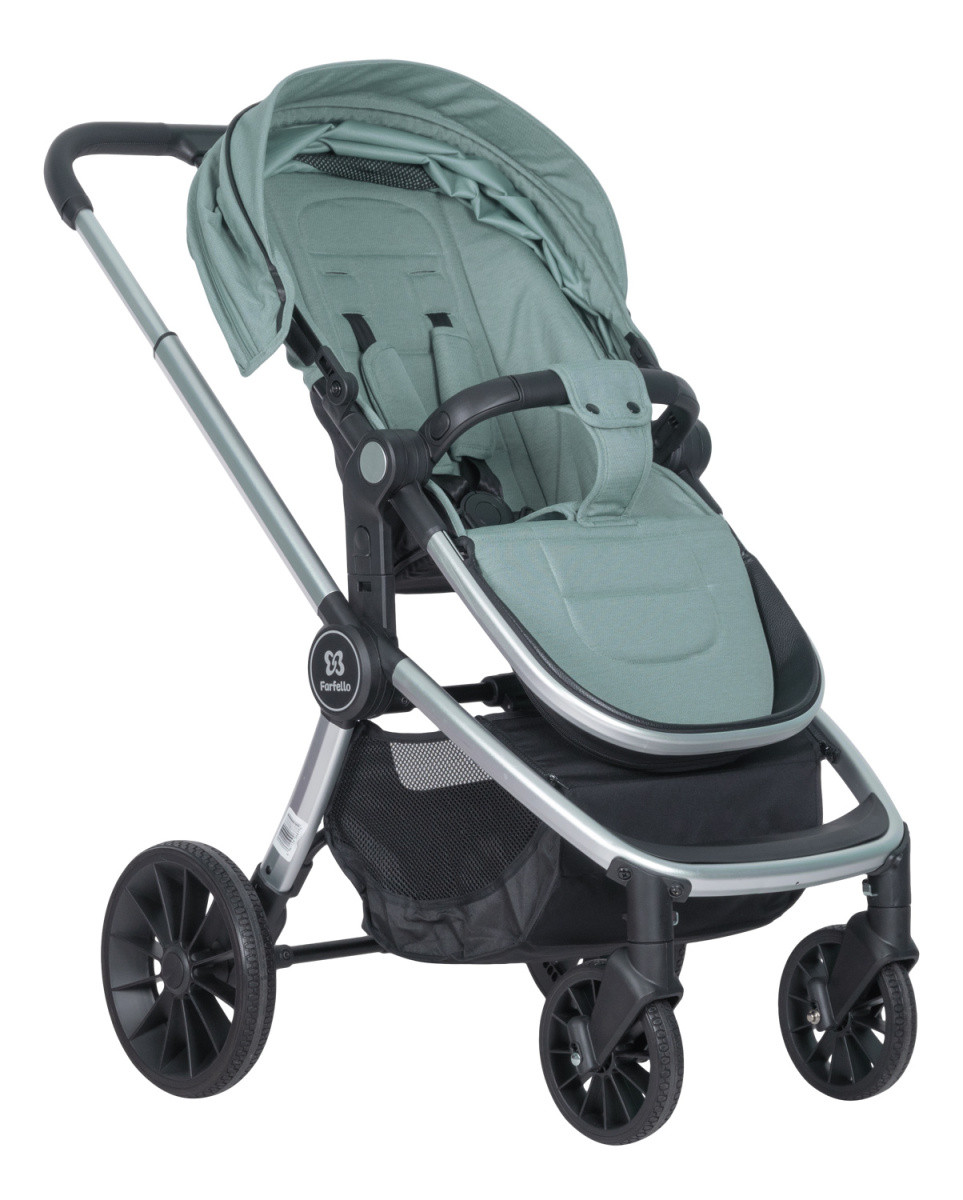 Коляска модульная 2в1 Farfello Baby shell BBS (BBS-15 Green/Зеленый / серебро)