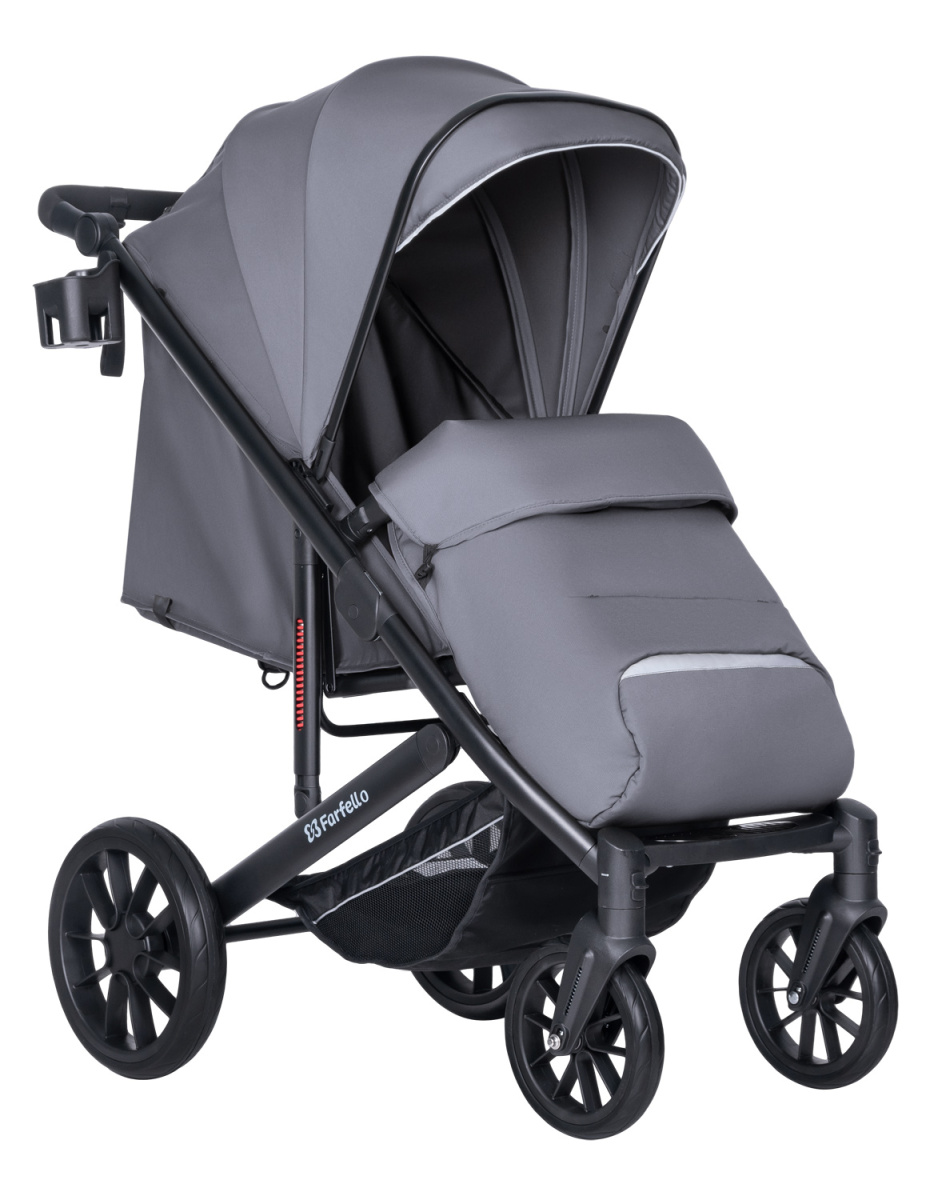 Коляска детская прогулочная Farfello Bonnie black (Smoke Grey/Дымчато-серый)