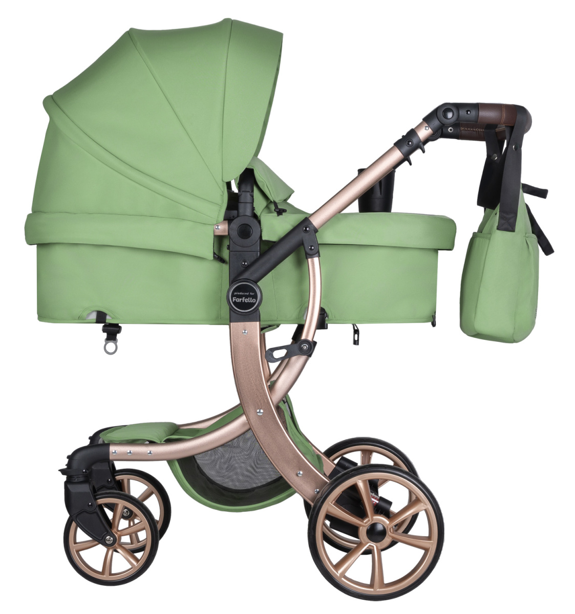Коляска трансформер Farfello Aimile Original New Gold (Базилик NDG-4)