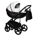 Коляска 2 в 1 Indigo TOUR ECO Te 10 (черная кожа+белая кожа)