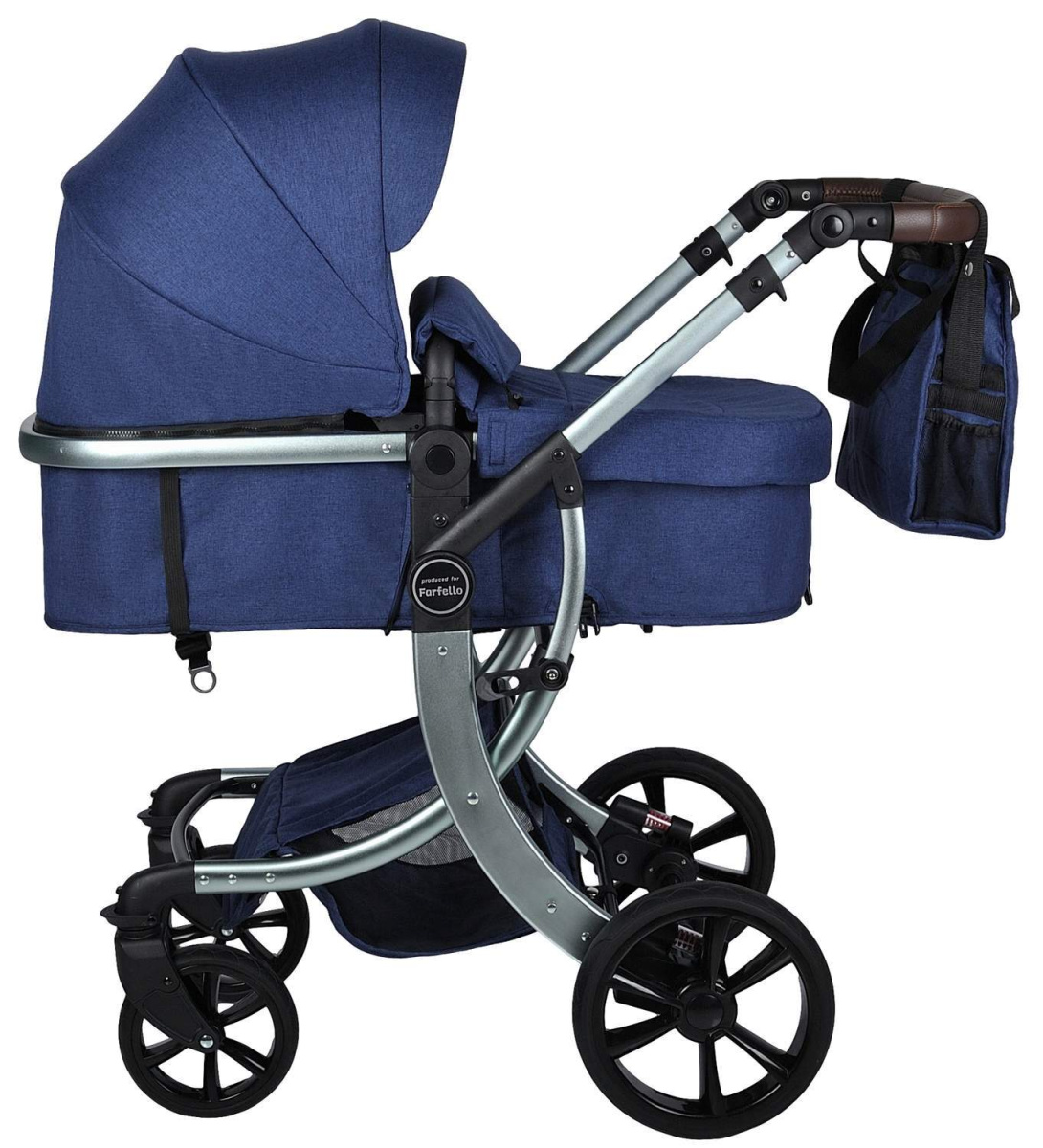Коляска трансформер Farfello Aimile Original (New Silver) 608L (Синий)