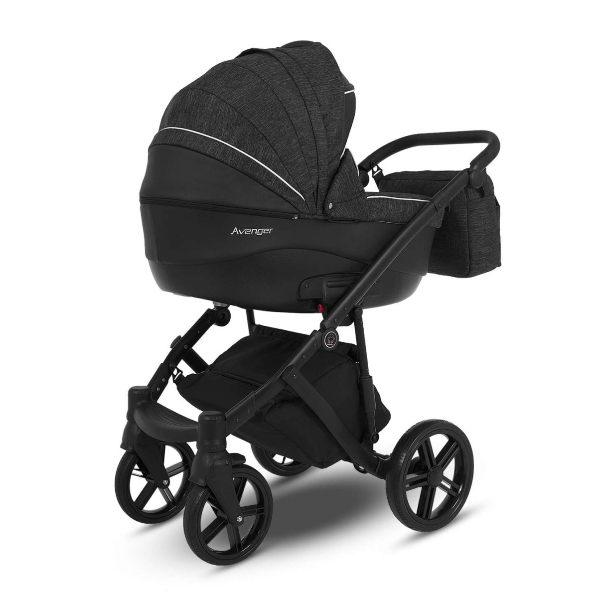 Коляска Camarelo Avenger 3 в 1 черный меланж/черная экокожа