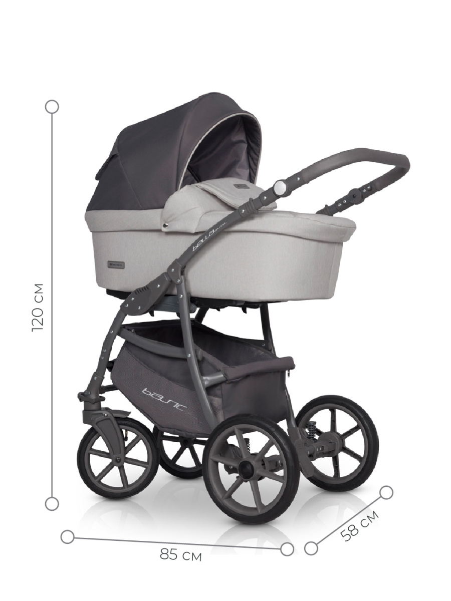 Коляска 3 в 1 Riko Basic Bella Pastel 01 серый