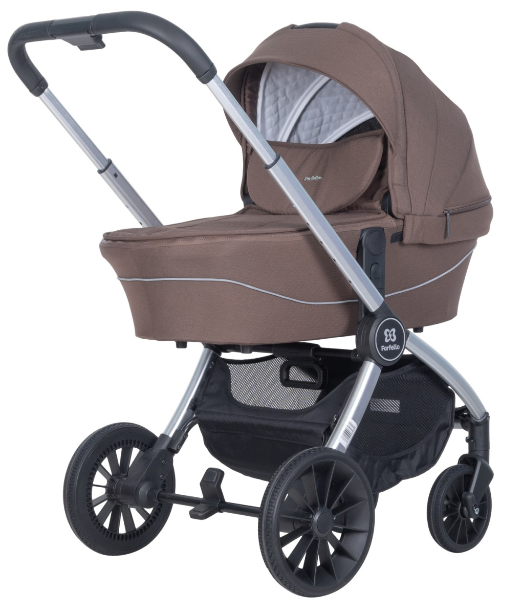 Коляска модульная 2в1 Farfello Baby shell BBS (BBS-16 Brown/Коричневый / серебро)