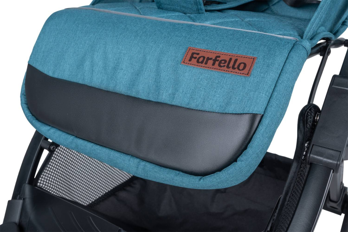 Коляска детская прогулочная Farfello Comfy Go (Aqua/темно-бирюзовый (чёрная)CG-19)