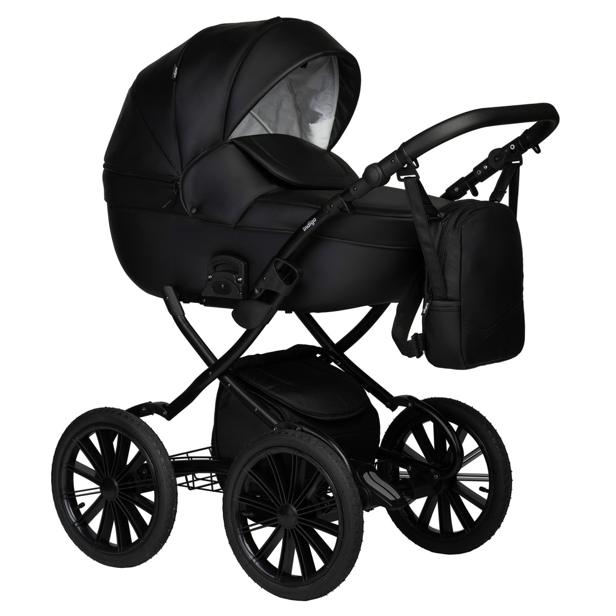 Коляска 2 в 1 Indigo MIO ECO Plus 14 - 01 (черная кожа)